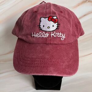 Women's Hello Kitty Wink Embroidered Graphic Canvas Adjustable Hat